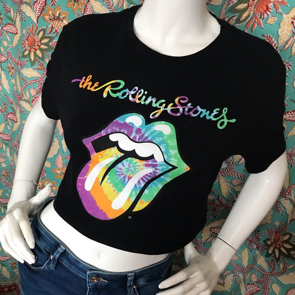 2019 Official Release the Rolling Stones Cropped T-Shirt Size S-XL (Stretchy) - Picture 1 of 11